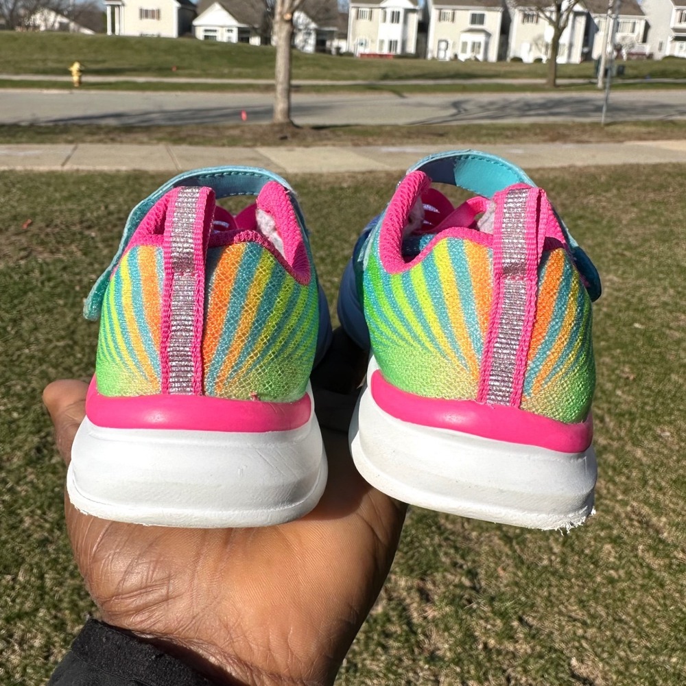 Skechers Kids Pepsters Colorbeam Sneakers Toddler Size 11 Pink Rainbow Multi - Picture 7 of 13